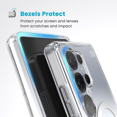 Speck Presidio Perfect-Clear Magnet - Samsung Galaxy S25 Ultra MagSafe Case (Klar / Chrom-Finish / Serene Silber)