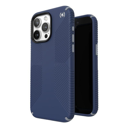 Speck Presidio2 Grip MagSafe - pouzdro pro iPhone 15 Pro Max (pobřežní modrá / prachově šedá)