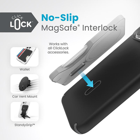 Speck Presidio2 Pro ClickLock & MagSafe - iPhone 15 Pro Max Tasche (Schwarz/Schiefergrau/Weiß)